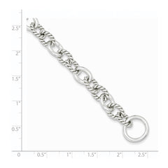 Sterling Silver 7.75inch Polished Fancy Link Toggle Bracelet - 5