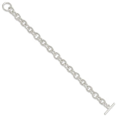 Sterling Silver 7.75inch Polished Fancy Link Toggle Bracelet - 5