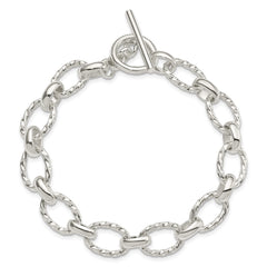 Sterling Silver 7.75inch Polished Fancy Link Toggle Bracelet - 4