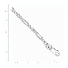 Sterling Silver 7.5inch Fancy Link Bracelet - 6