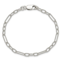 Sterling Silver 7.5inch Fancy Link Bracelet - 6
