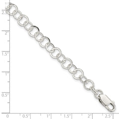Sterling Silver 7.5inch Fancy Link Bracelet - 5