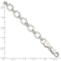 Sterling Silver 7.5inch Fancy Link Bracelet - 10
