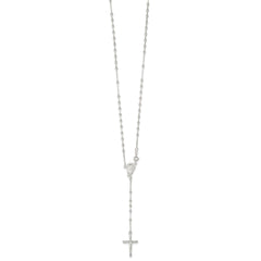 Sterling Silver Polished Bead Rosary 18 inch Necklace - 2