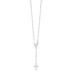 Sterling Silver Polished Rosary Necklace - 4