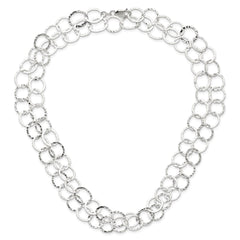 Sterling Silver Fancy Hammered Necklace - 3