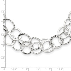 Sterling Silver Fancy Hammered Necklace - 3