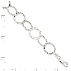 Sterling Silver Fancy Hammered Bracelet