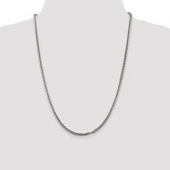 Sterling Silver Antiqued 3.25mm Solid Square Spiga Chain - 5