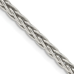 Sterling Silver Antiqued 3.25mm Solid Square Spiga Chain - 5