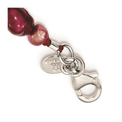 Sterling Silver Red Jade Hearts/FW Cultured Pearl Necklace