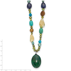 Sterling Silver Citrine/Lapis/Agate/Howlite/Jade/Chrysocolla/Necklace