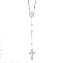 Sterling Silver Polished Rosary Necklace