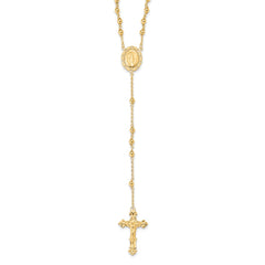 Sterling Silver Flash Gold-plated Polished Rosary Necklace