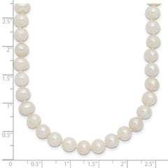 Sterling Silver Rhodium-plated 6-7mm White Near-Round Freshwater Cultured Pearl 28 inch Necklace