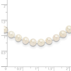 Sterling Silver Rhodium-plated 5-6mm White Near-Round Freshwater Cultured Pearl 16 inch Necklace