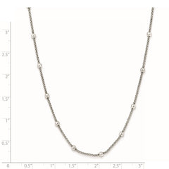 Sterling Silver Polished Beaded Necklace - 2