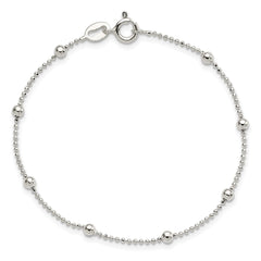 Sterling Silver Polished Beaded Bracelet - 2