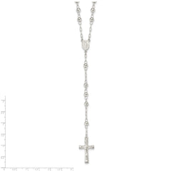 Sterling Silver Polished Rosary 26 inch Necklace