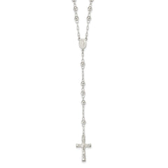 Sterling Silver Polished Rosary 26 inch Necklace