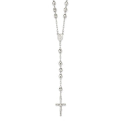 Sterling Silver Polished Rosary Necklace - 3