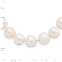 Sterling Silver Rhodium-plated 11-12mm White Near-Round Freshwater Cultured Pearl 7.25 inch Bracelet