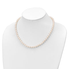 Sterling Silver Rhodium-plated 6-7mm White Semi-Round Freshwater Cultured Pearl 18 inch with 2 inch Extension Necklace, 7 inch Bracelet and Button Post Earrings Set