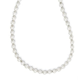 4-5mm White Round Imitation Shell Pearl with Glass Bead 24 inch Eyewear Chain