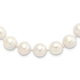 Sterling Silver Rhodium-plated 12-13mm White Near-Round Freshwater Cultured Pearl 20 inch Necklace