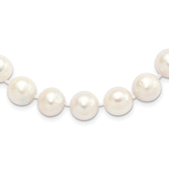 Sterling Silver Rhodium-plated 12-13mm White Near-Round Freshwater Cultured Pearl 20 inch Necklace