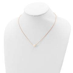 Sterling Silver Rose-tone 18k Flash Gold-plated 8-9mm White Near-Round Freshwater Cultured Pearl 18 inch Necklace