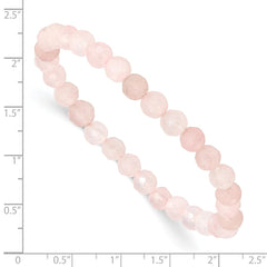 Rose Quartz Faceted 6.50mm Beaded Stretch Bracelet