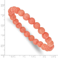 Orange Quartz 8mm Beaded Stretch Bracelet