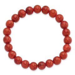 Reconstituted Coral 8.5mm Beaded Stretch Bracelet