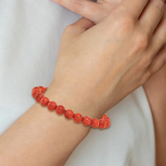 Reconstituted Coral 8.5mm Beaded Stretch Bracelet
