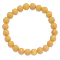 Yellow Jade 8mm Beaded Stretch Bracelet