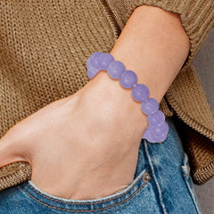 Lavender Quartz 10mm Beaded Stretch Bracelet