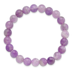 Amethyst 8.50mm Beaded Stretch Bracelet