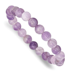 Amethyst 8.50mm Beaded Stretch Bracelet