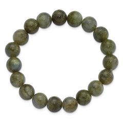 Green Labradorite 10.00mm Beaded Stretch Bracelet