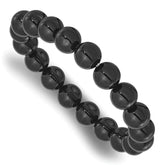 Black Agate 10mm Beaded Stretch Bracelet