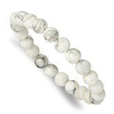 White Howlite 8.50mm Beaded Stretch Bracelet