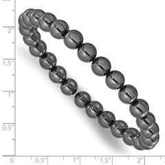 Hematite 7mm Beaded Stretch Bracelet