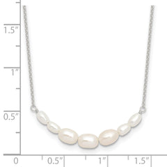 Sterling Silver E-coated Freshwater Cultured Pearl 18in w/2in ext Necklace
