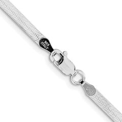 Sterling Silver Rhodium-plated 3mm Magic Herringbone Chain - 5
