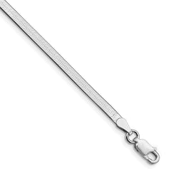 Sterling Silver Rhodium-plated 3mm Magic Herringbone Chain - 7