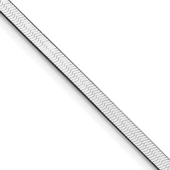 Sterling Silver Rhodium-plated 3mm Magic Herringbone Chain - 6