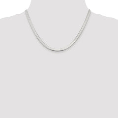 Sterling Silver Rhodium-plated 4.5mm Magic Herringbone Chain - 6