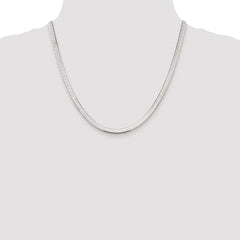 Sterling Silver Rhodium-plated 4.5mm Magic Herringbone Chain - 7