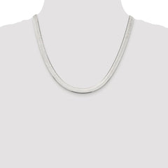 Sterling Silver Rhodium-plated 7.3mm Magic Herringbone Chain - 6